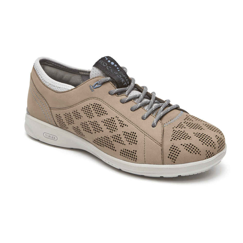 Zapatillas Rockport Mujer Mexico - Truflex Lace-To-Toe Kaki - DOHXM6735